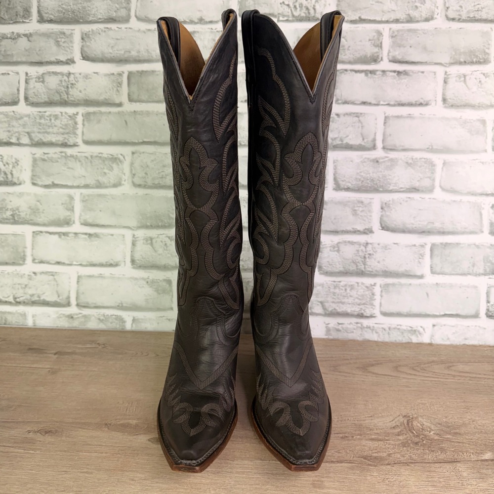 Shyanne High Desert Snip Toe Cowboy Boot Embroidered Black Womens 6.5 - Picture 4 of 8